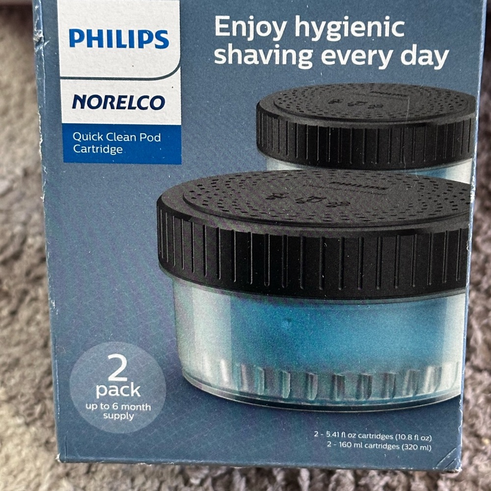 Philips Quick Clean Pod Cartridge 5.41 Fl Oz Pack of 2 Shaver Cleaning Solution